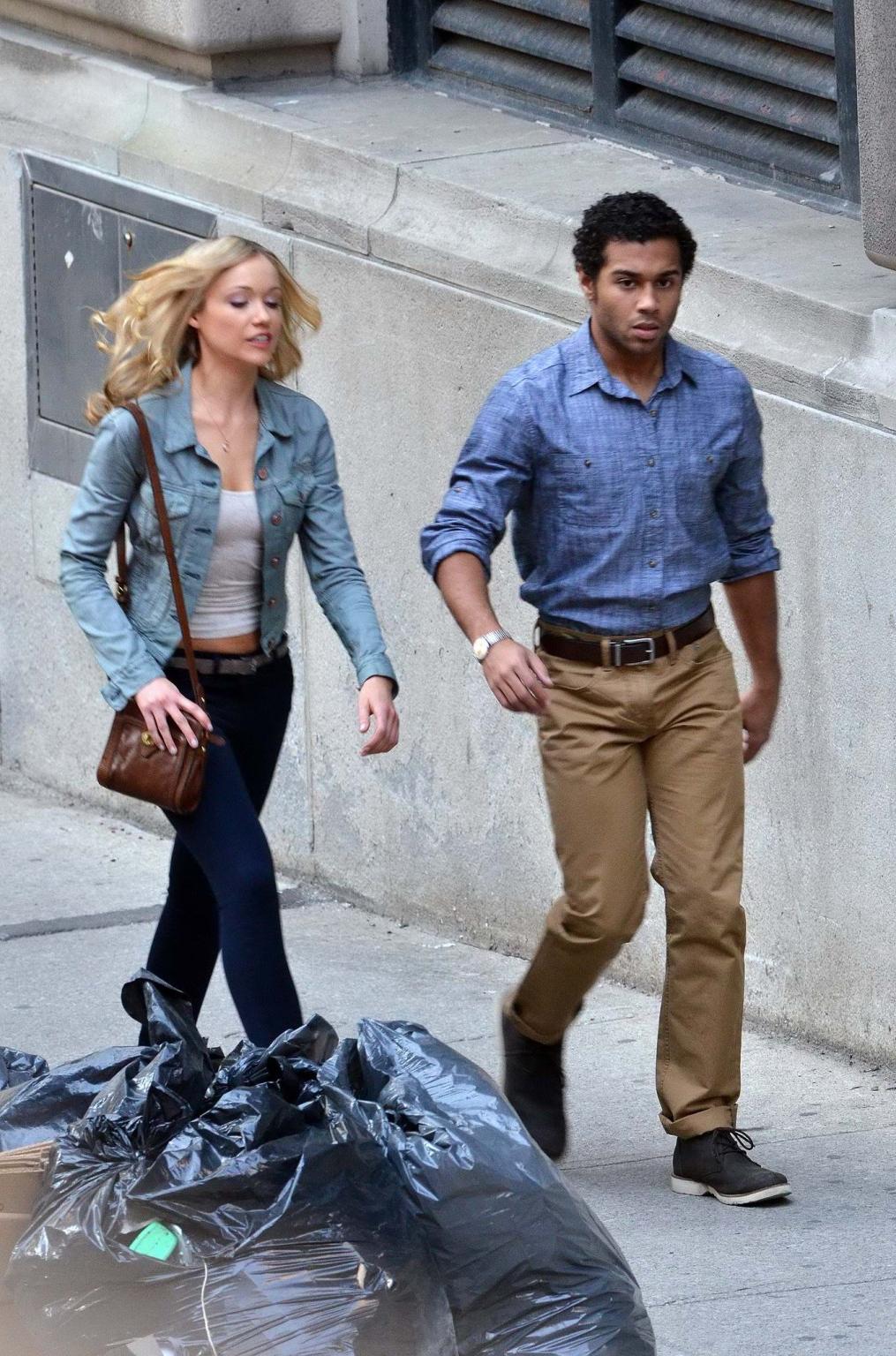 16P Katrina Bowden leggy on the Nurse 3-D set in Toronto