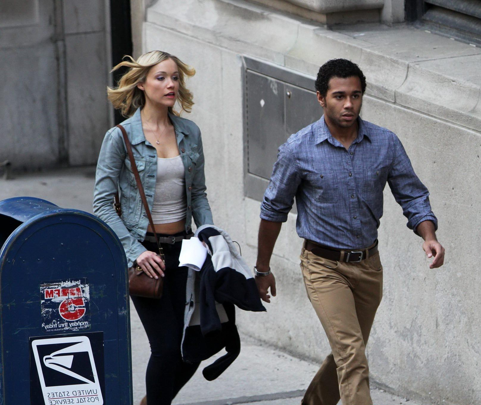 16P Katrina Bowden leggy on the Nurse 3-D set in Toronto