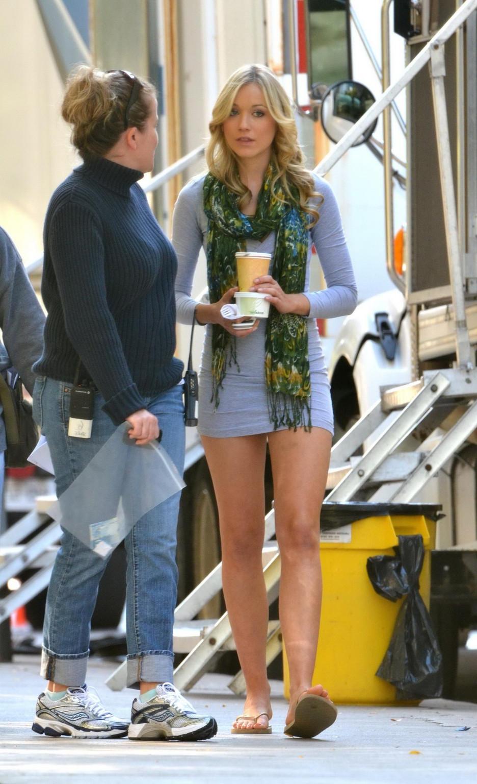 16P Katrina Bowden leggy on the Nurse 3-D set in Toronto
