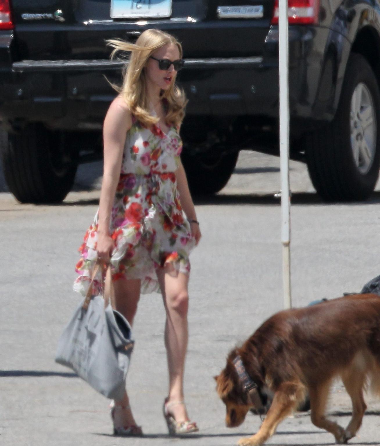 16P Amanda Seyfried humped by her dog on the set of 'The Wedding