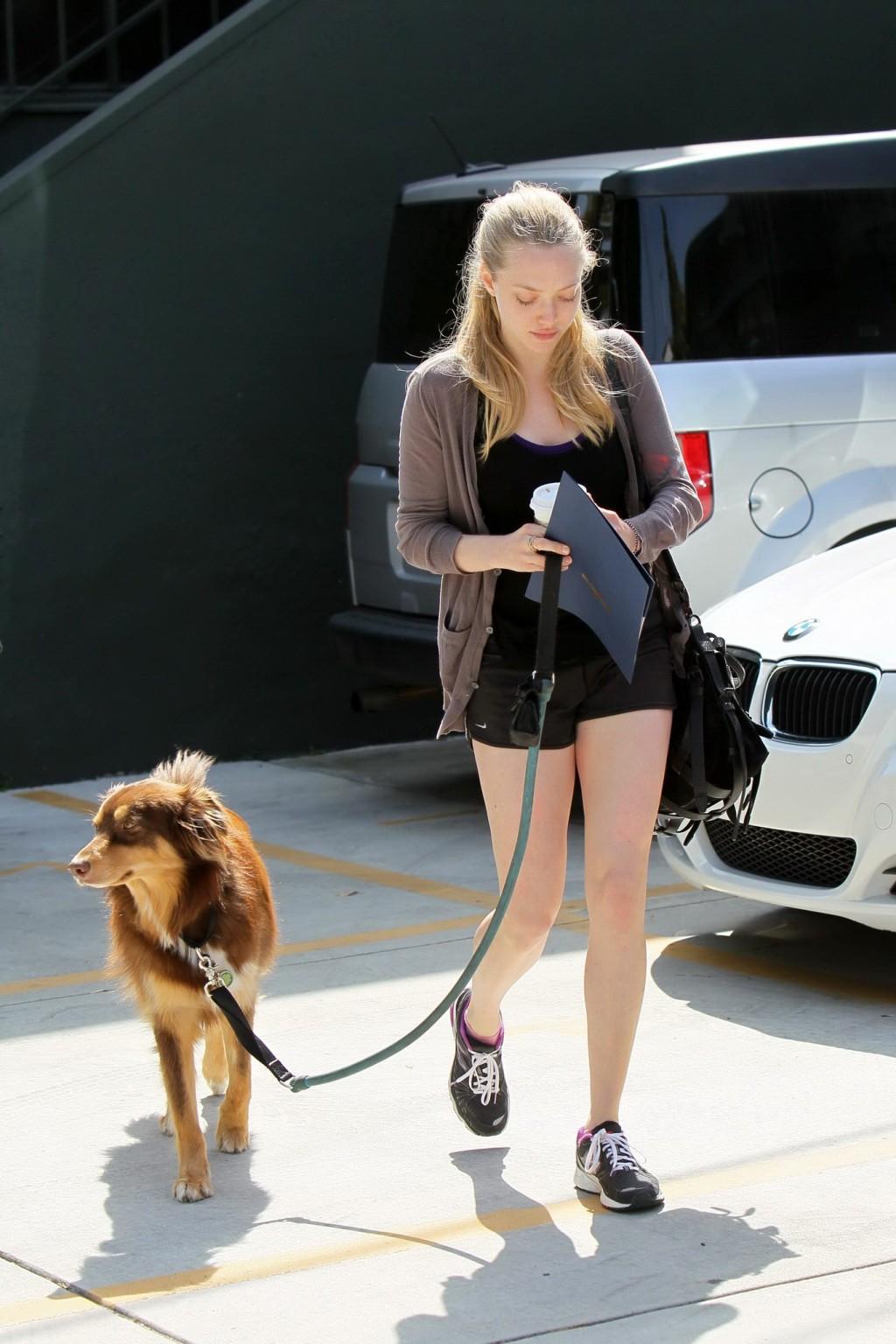 16P Amanda Seyfried shows her ass in shorts leaving the gym in Hollywood