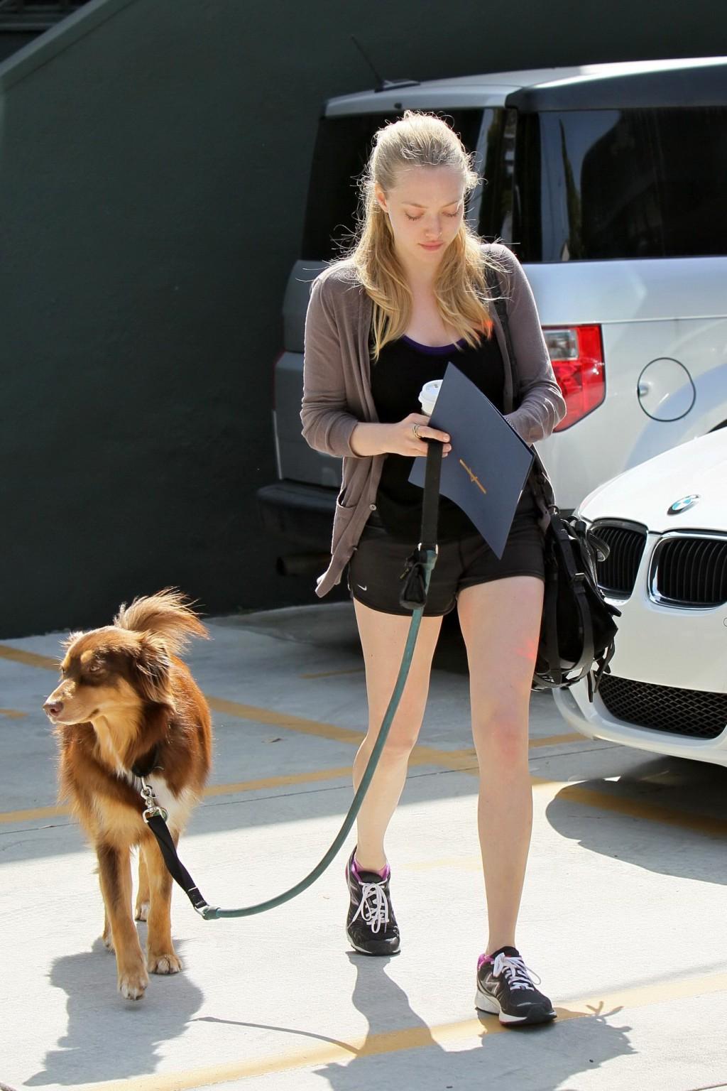16P Amanda Seyfried shows her ass in shorts leaving the gym in Hollywood