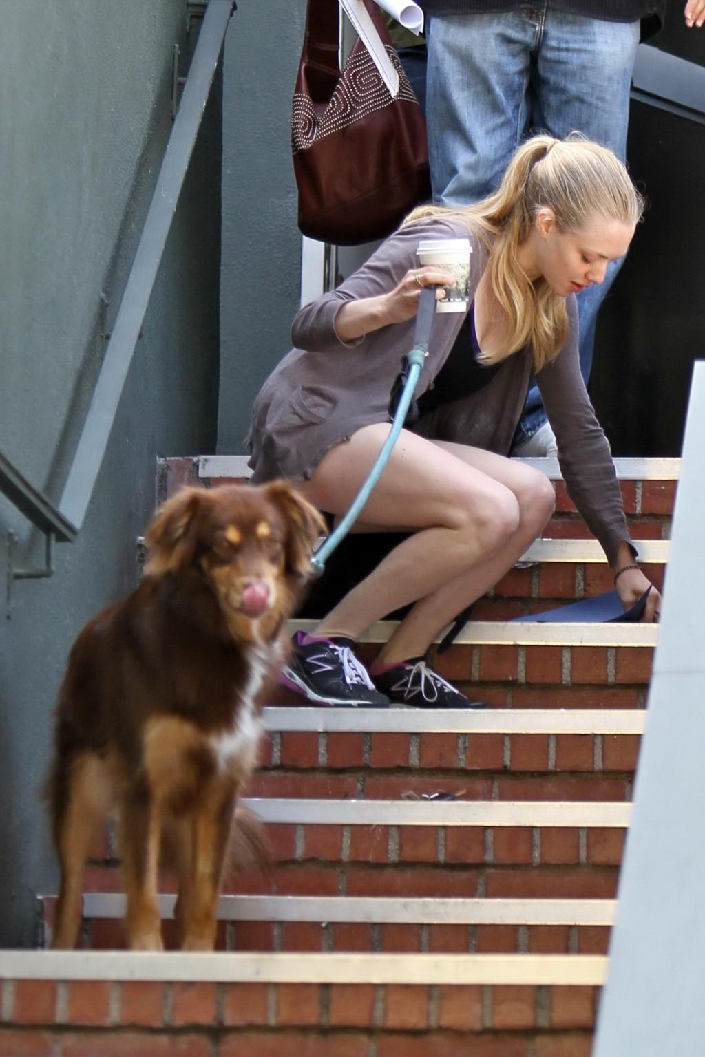 16P Amanda Seyfried shows her ass in shorts leaving the gym in Hollywood