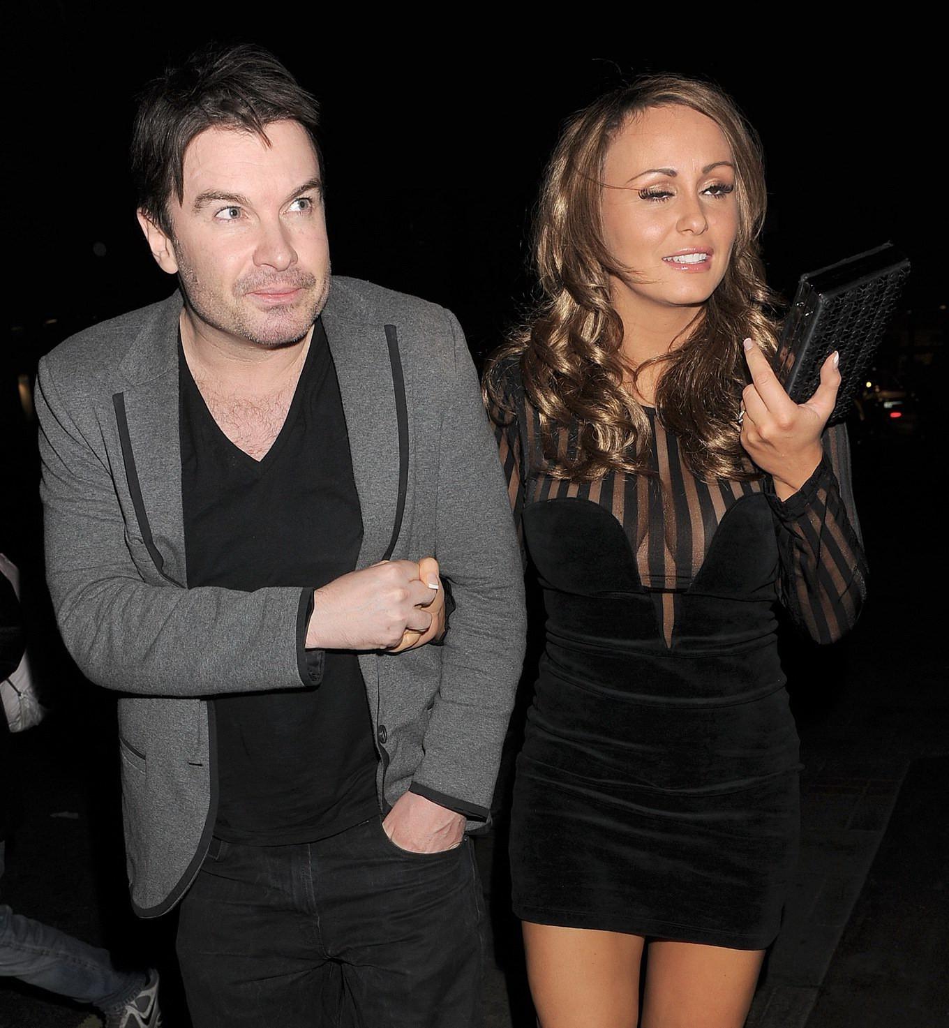 16P Chanelle Hayes leggy in black mini dress leaving a nightclub in London