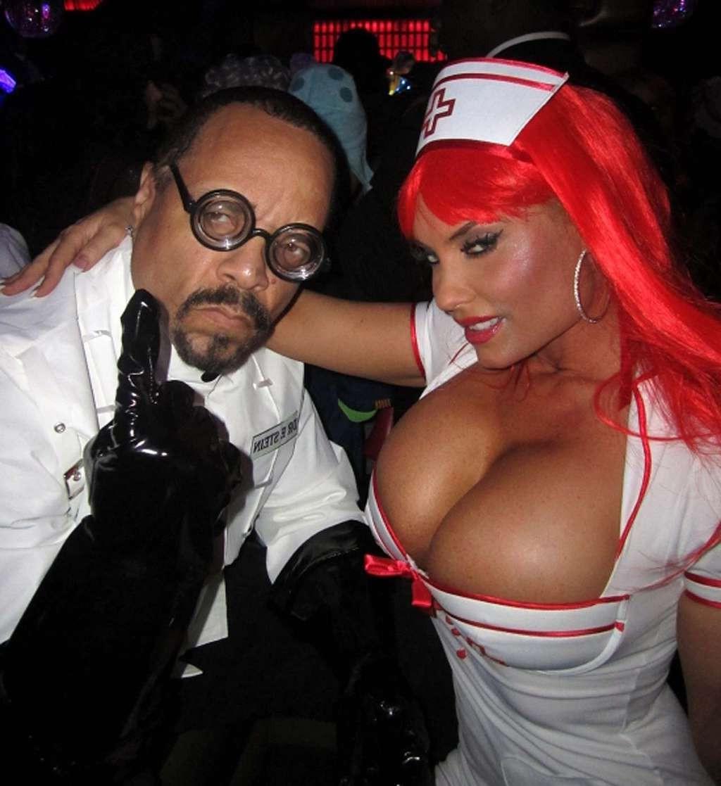 10P Nicole Austin looking sexy and busty in nurse outfit and white stockings