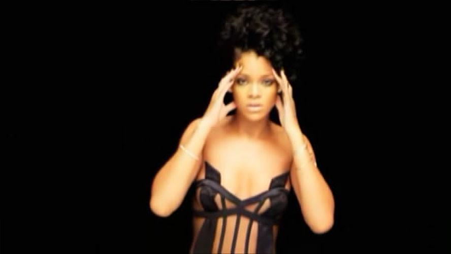10P Rihanna in some sexy fishnet outfit and tits exposed in see thru dress paparazzi