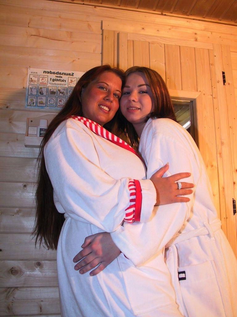 15P Horny lesbo fatties fuck in sauna