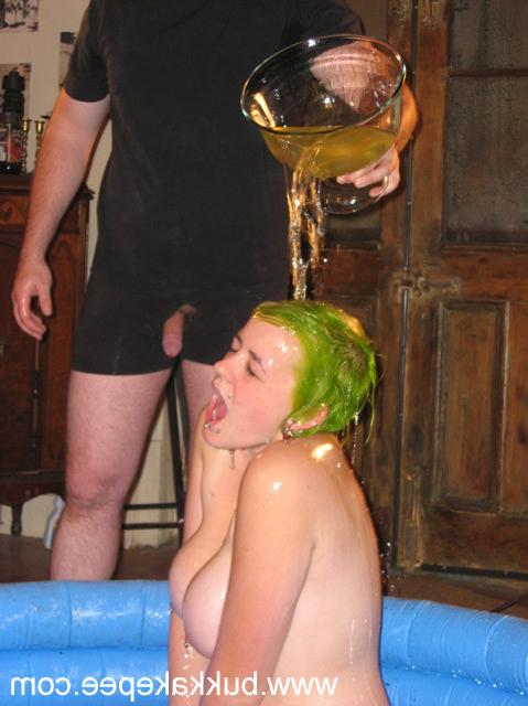 18P Extreme nasty pissing bukkake on sexy chubby babe