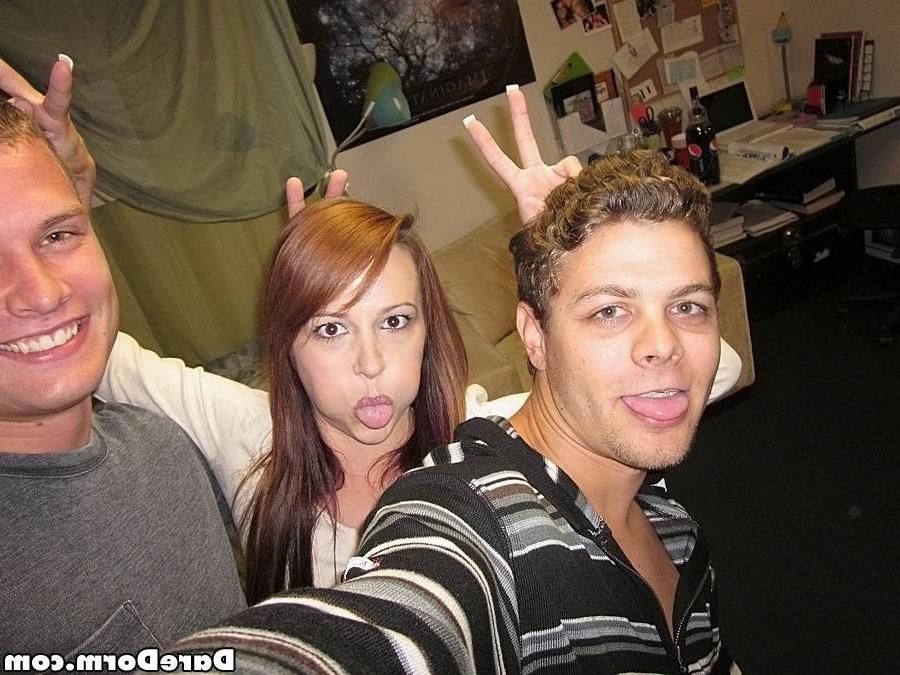 15P Horny real college girl fucked like a bunny by two cocks