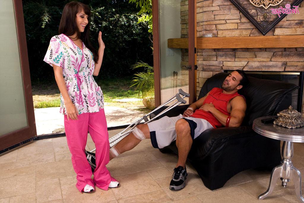 15P Private nurse April O'Neil fucking her patient after physical therapy