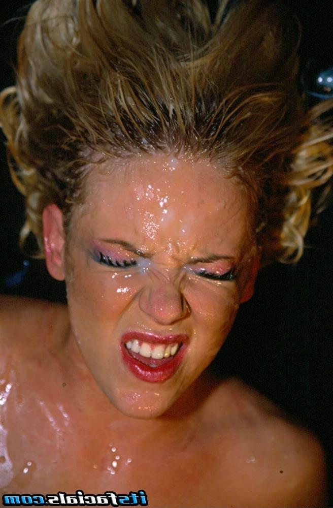 17P Blonde playing with toy and getting face covered with jizz