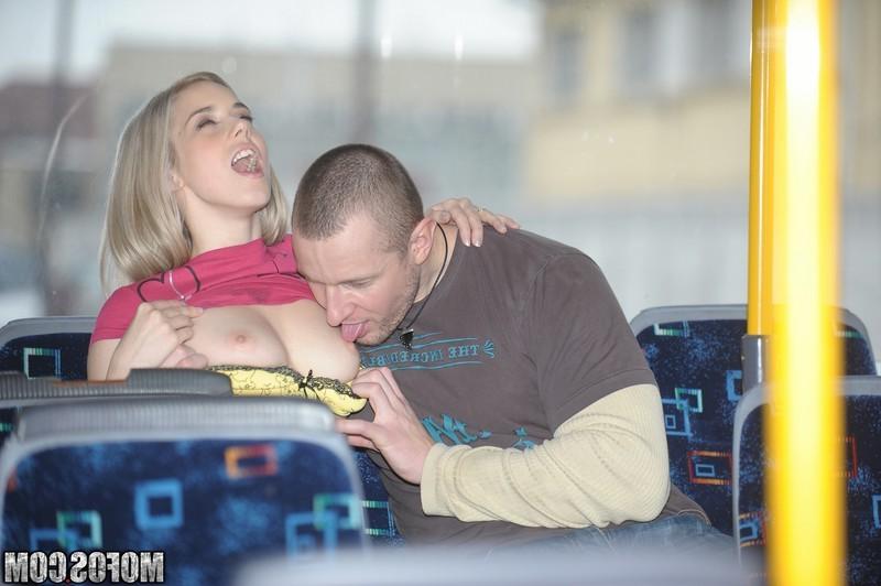 16P Crazy blonde teen babe fucks and sucks for a facial on the bus
