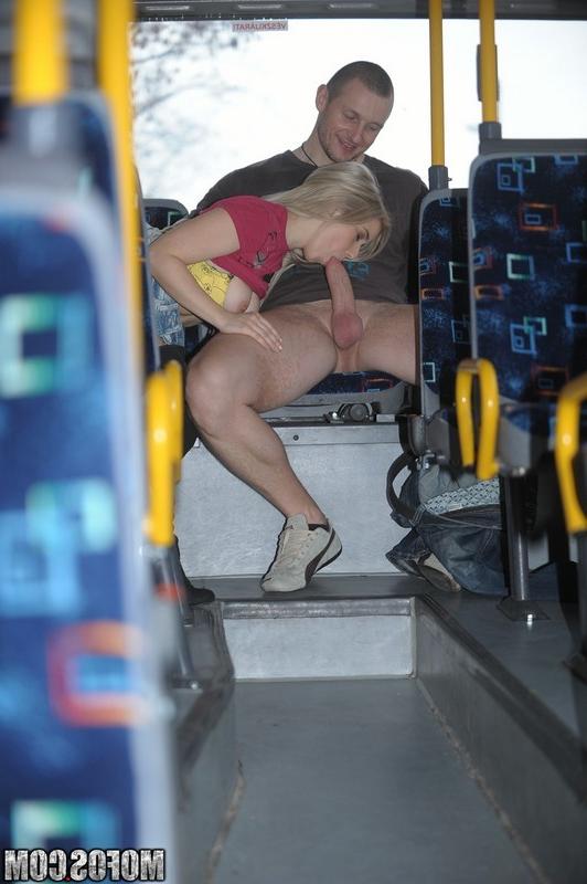 16P Crazy blonde teen babe fucks and sucks for a facial on the bus
