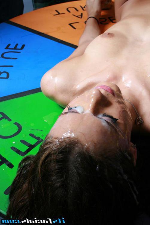 17P Hot facial cumshower with nasty slut brunette pornstar