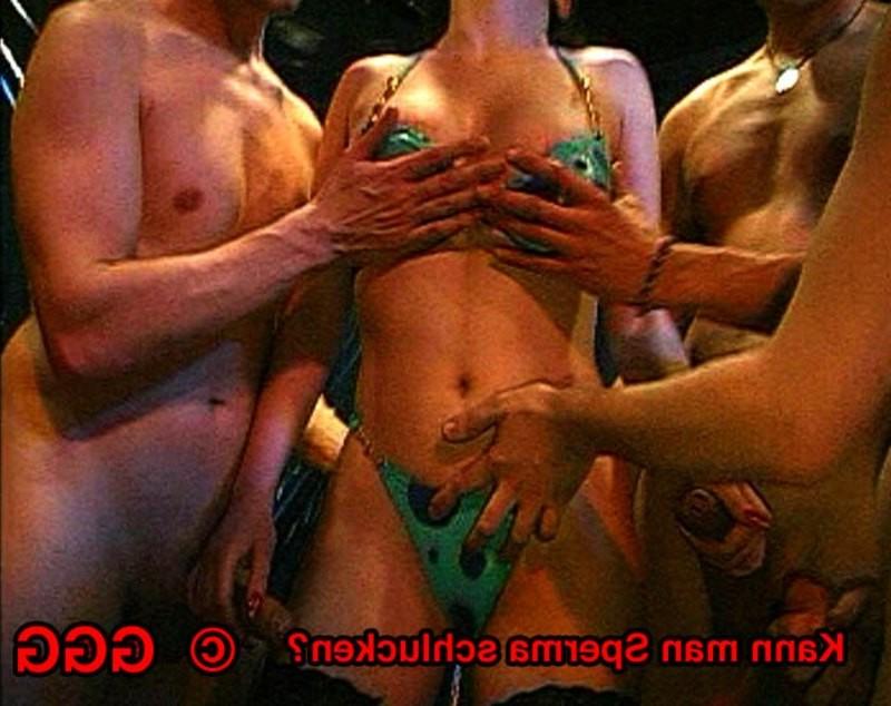 20P Super cute blonde German Goo Girl in messy hardcore bukkake orgy