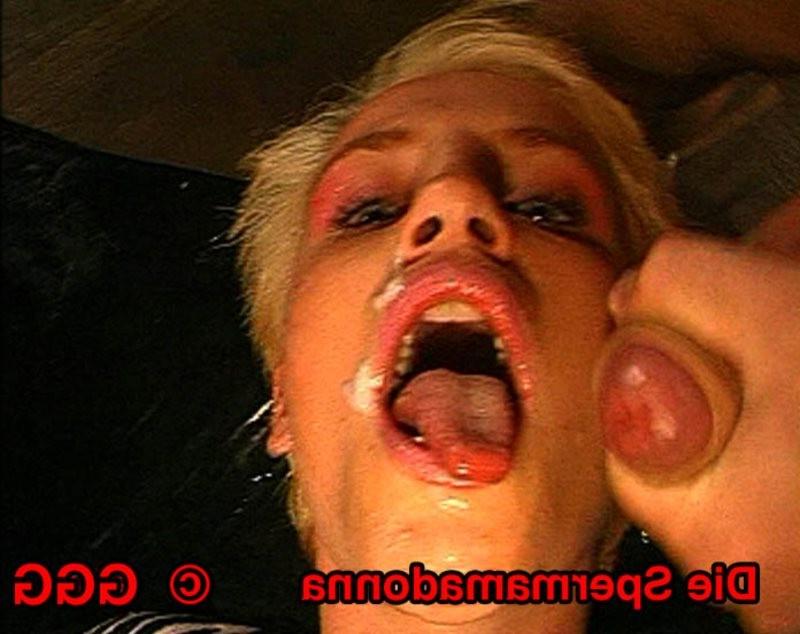 20P Super cute blonde German Goo Girl in messy hardcore bukkake orgy