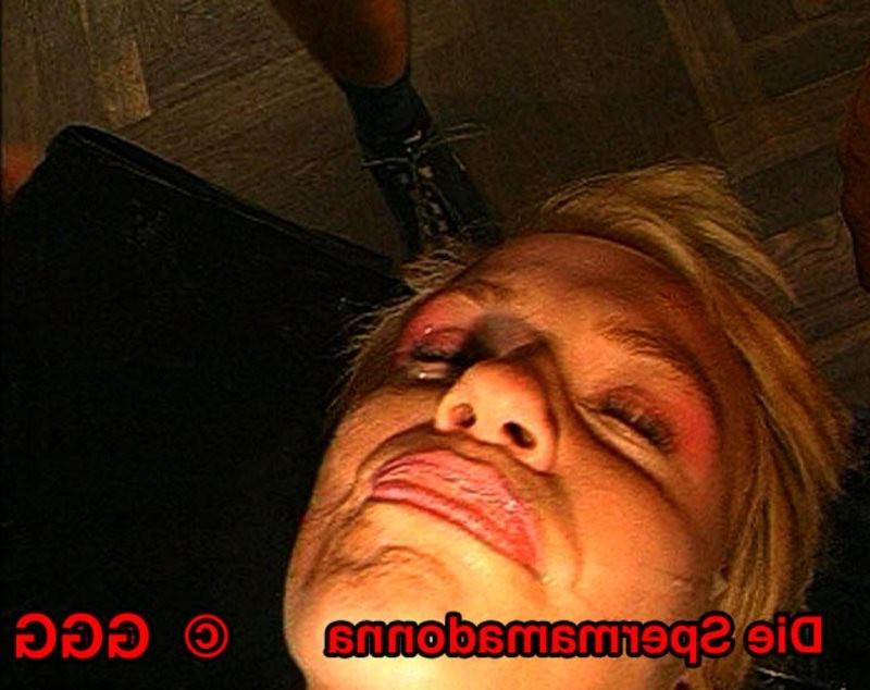 20P Super cute blonde German Goo Girl in messy hardcore bukkake orgy