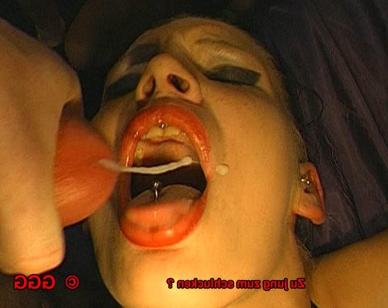 20P Cute brunette German Goo Girl in bukkake orgy
