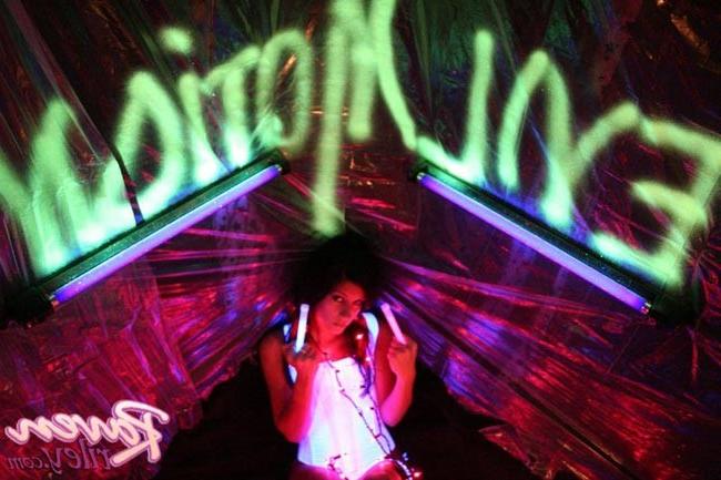 15P Cute latina teen Raven Riley in disco club with dildo