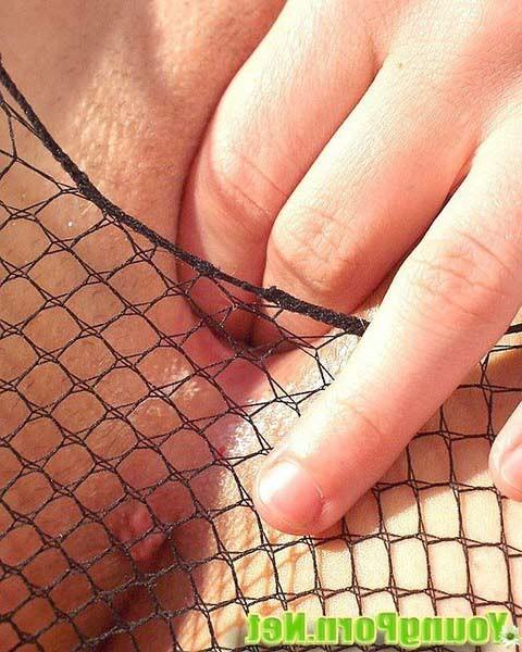 16P Teen in fishnet stockings