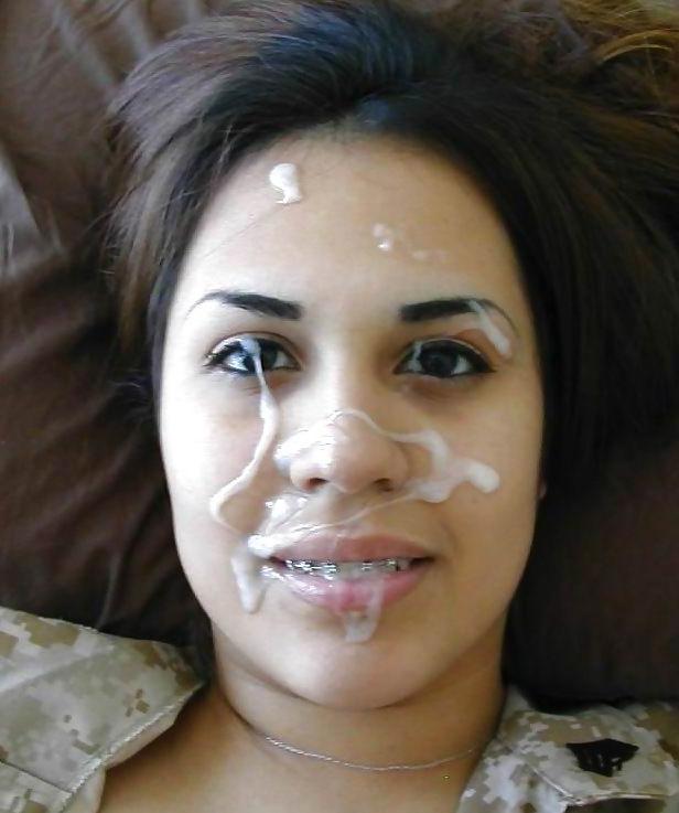 15P cute babes getting bukkake loads of cum