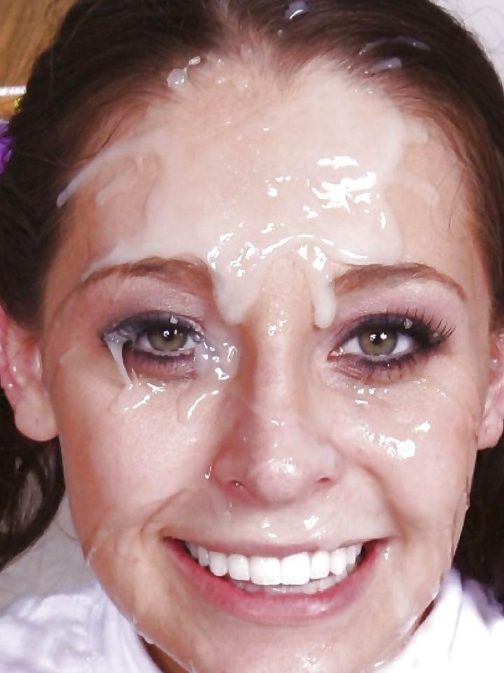 15P cute babes getting bukkake loads of cum