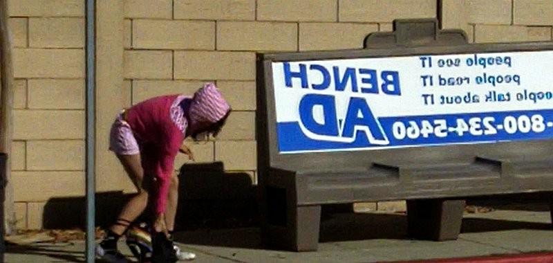 16P Amateur flashing at bus stop