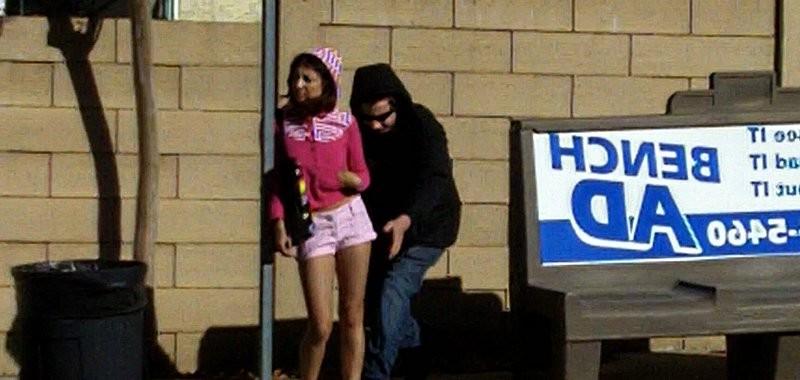 16P Amateur flashing at bus stop