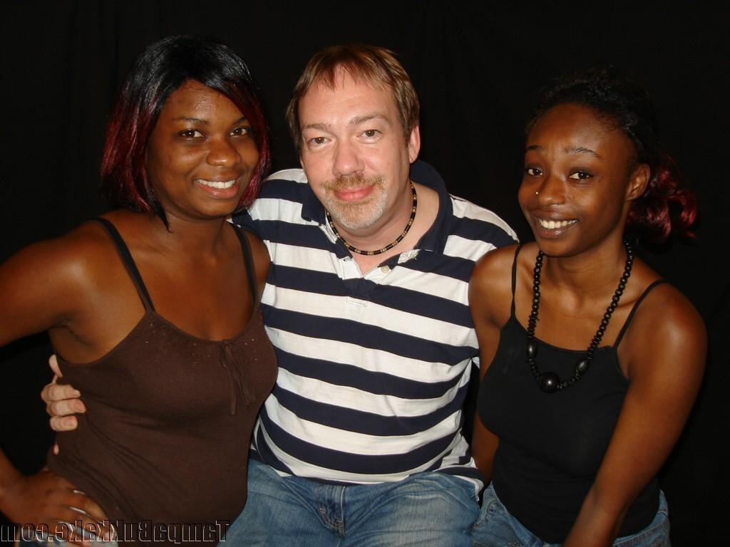 20P Two ebony sluts having group sex with the bukkake crew
