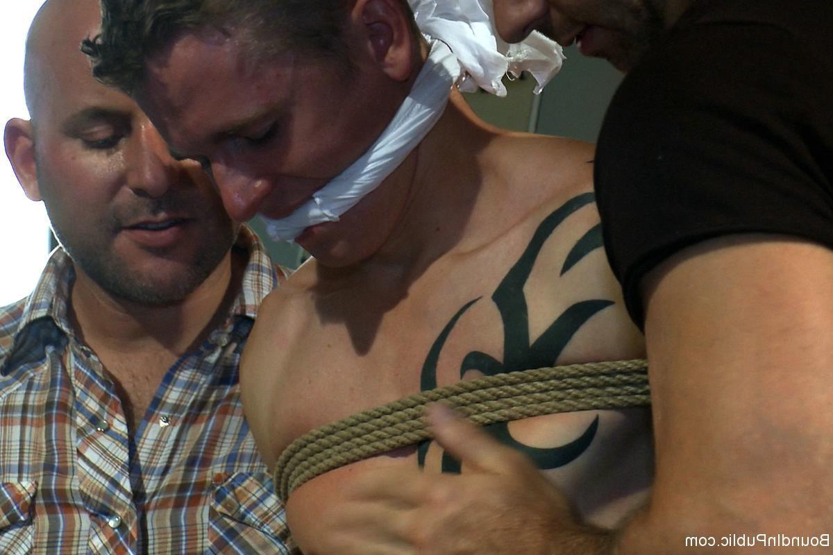 24P Slave gay gets tied up and fucked in public by group of gays