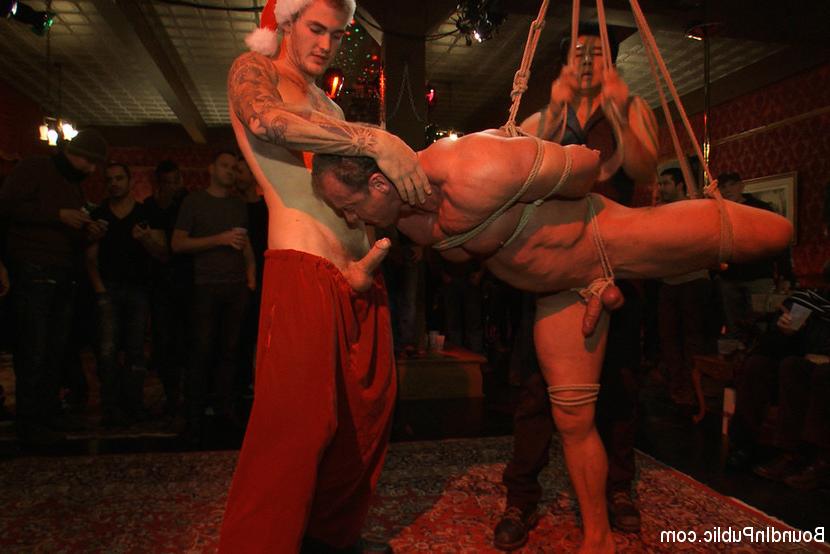 15P Brian Bonds gets gang banged and bukkake during an Xmas party.