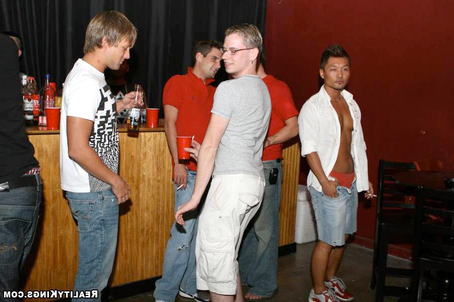 12P Check out these horny amateut dudes get naked in the dance club then suck and fu