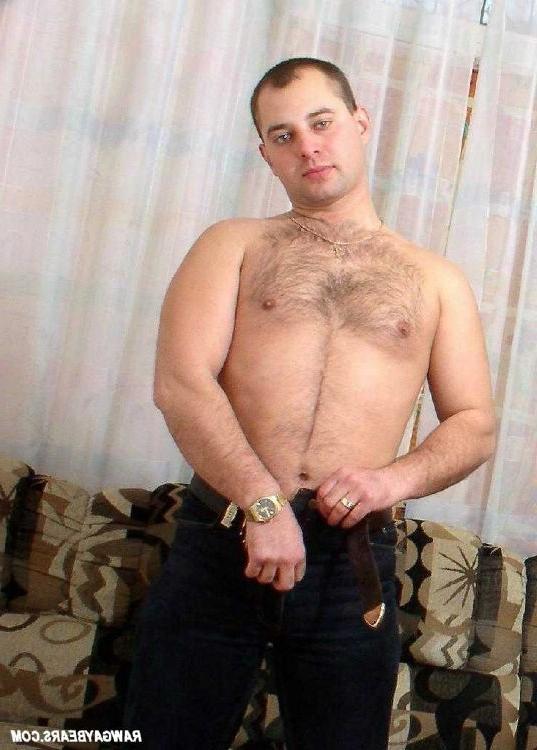 16P Masculine hairy gay posing on the coach at home