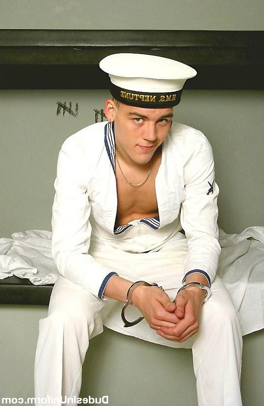 12P Cute sailor man wanking his cock