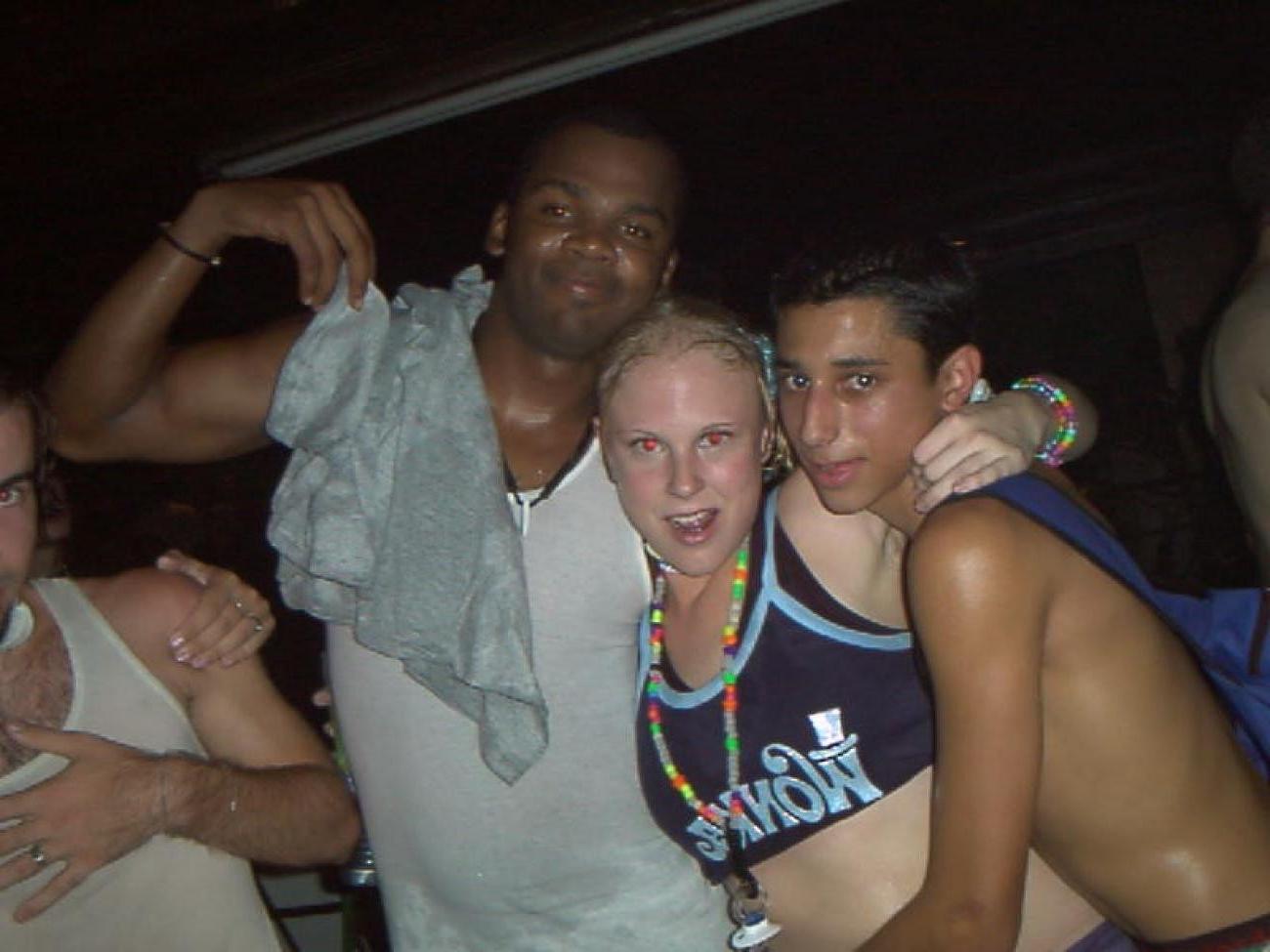 15P Tipsy party girls going topless inside the club
