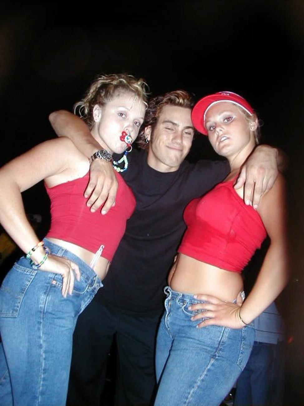 15P Tipsy party girls going topless inside the club