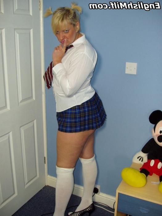 16P Daniella in pigtailes and school uniform