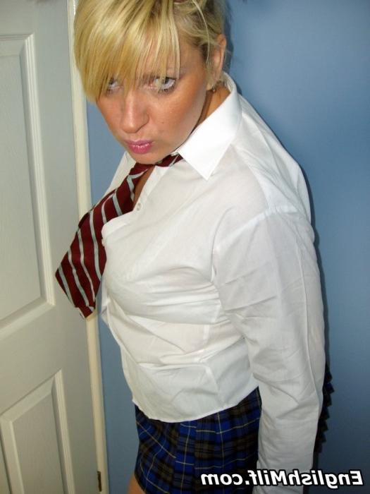 16P Daniella in pigtailes and school uniform