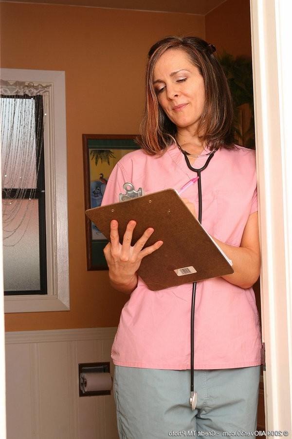 15P Sexy Older Nurse Loses Her Scrubs After A Hard Days Work