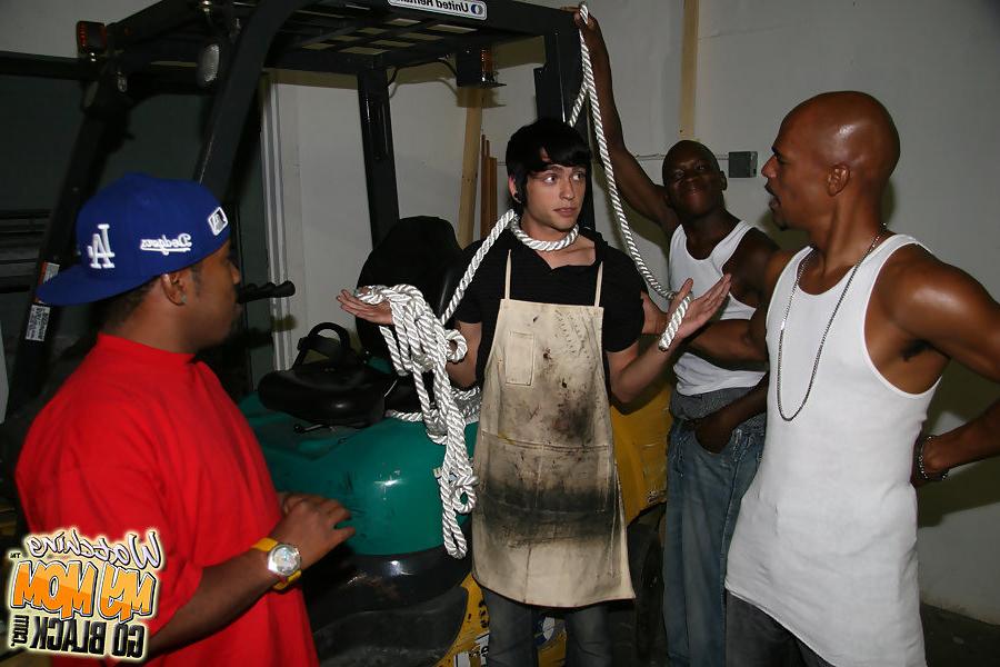 20P lusty MILF Honey White gets gangbanged by three black studs
