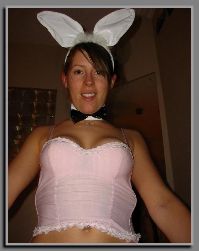20P Amateur girlfriend dressed like a bunny sucking cock