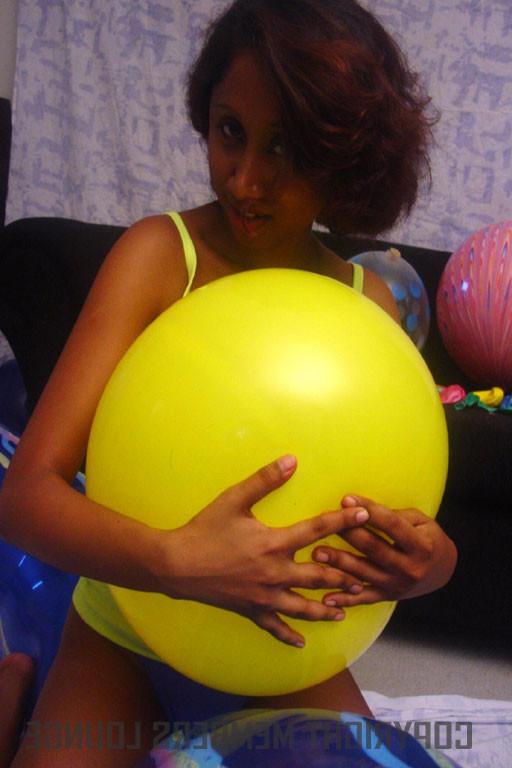 5P Cute naughty Indian plays with balloons