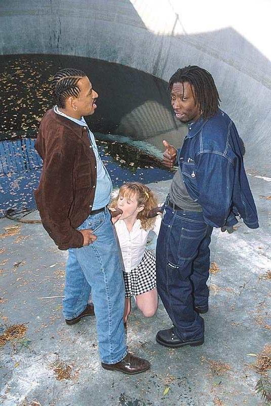 16P White teen double penetrated by two big black cocks
