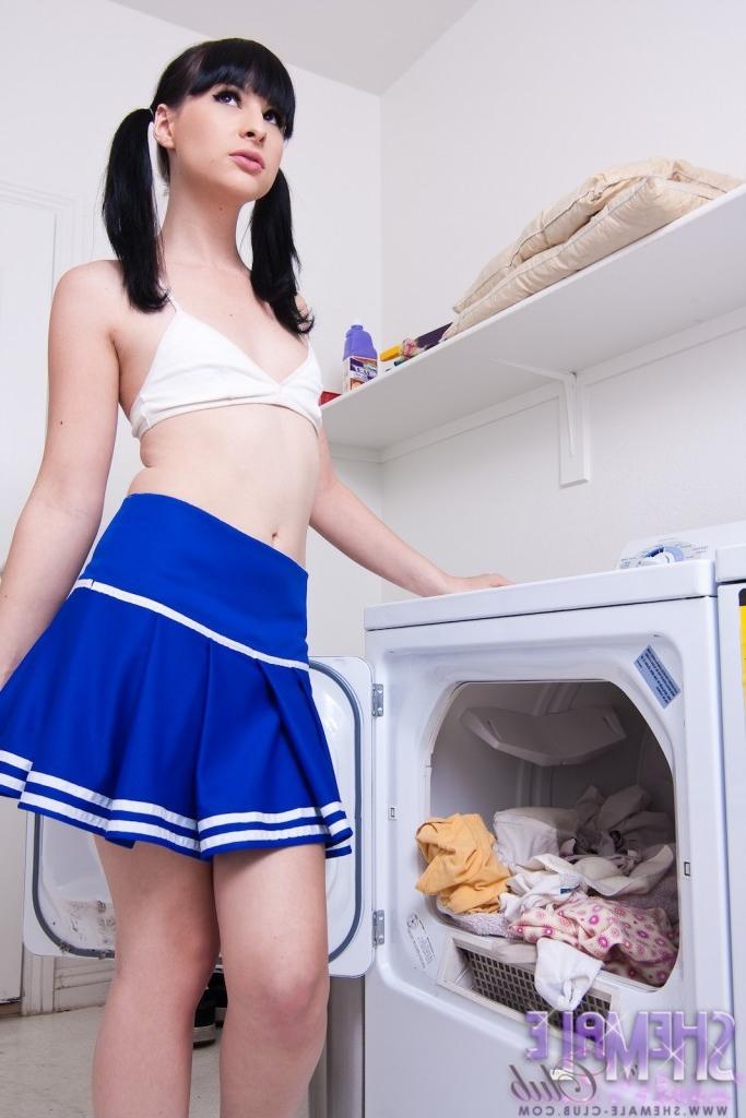 12P Transsexual teen shows her enormous cock