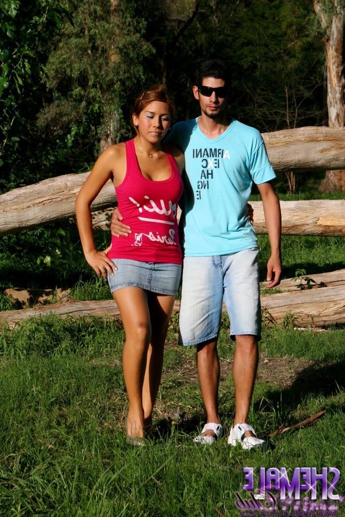 16P Astonishing Tgirl Carito Gets Banged In The Forest