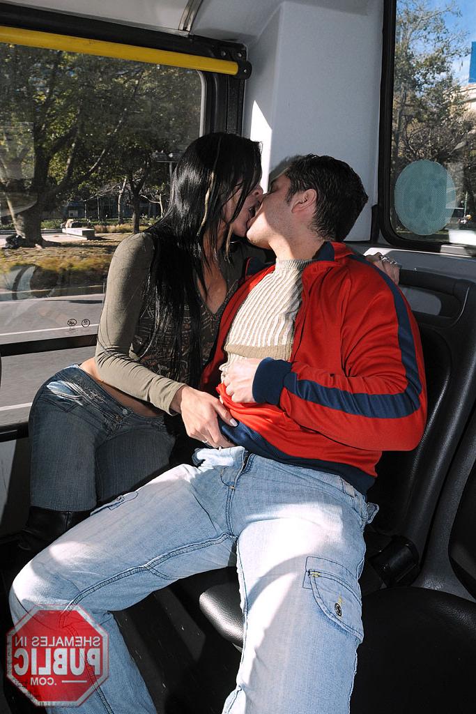 16P Hardcore tranny sex action on a city bus