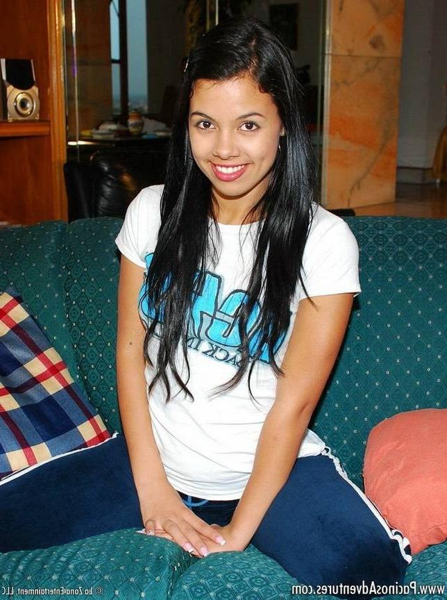 15P Latina teen cutie poses and hardly sucks strong cock