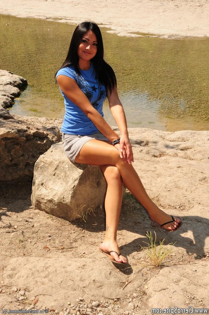16P Latina teen girl in a river