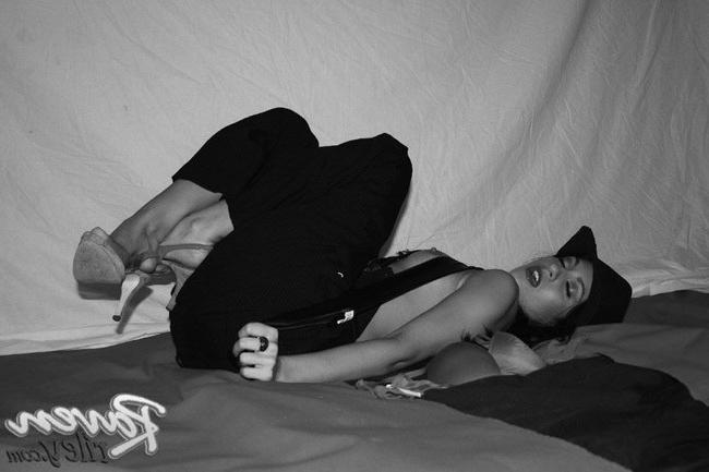 15P Horny latina babe stripping some sexy lingerie