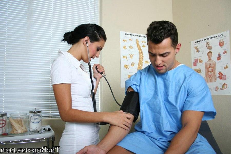 14P Horny nurse in a sexy white lingerie riding a hard massive cock